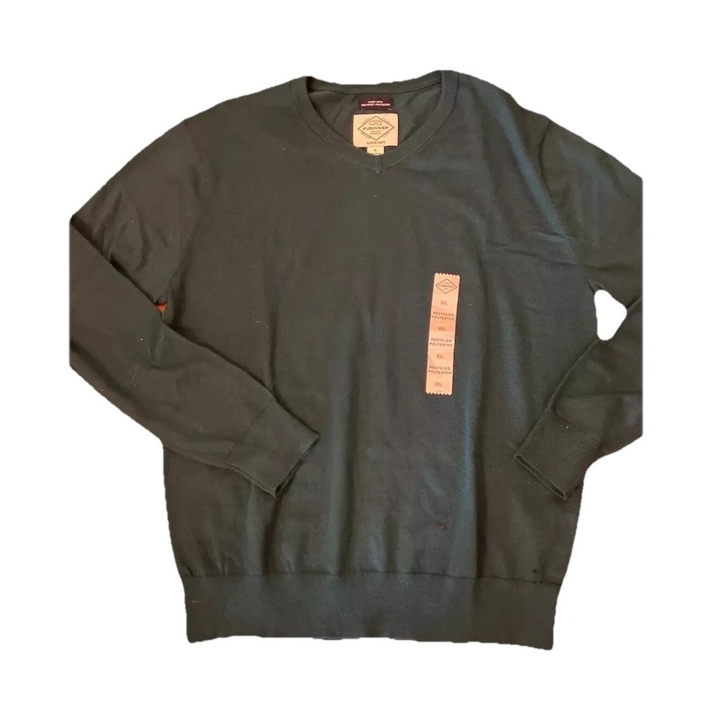 New Mens St. John's Bay Green‎ Blue V-neck Sweater Shirt Size XLarge